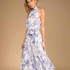 Lulu's Float to You Floral Tiered Halter Sundress